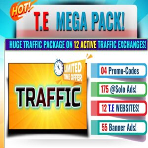 T.E MEGA TRAFFIC PACKAGE, HUGE TRAFFIC PACKAGE ON 12 ACTIVE TRAFFIC EXCHANGES!